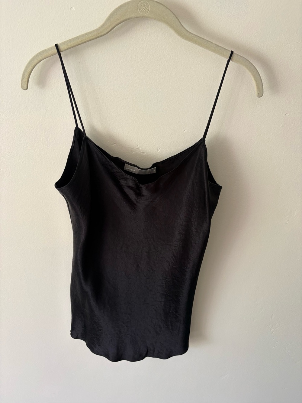 Vince Silky Black Spaghetti Strap Tank Top - Unbranded
